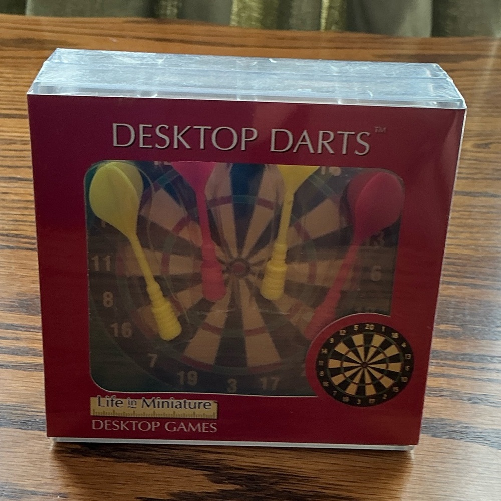 Desktop Darts Game Set - Red and Yellow
